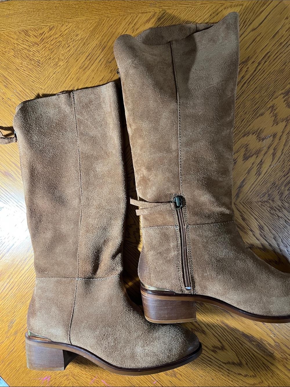 naughty monkey Suede Mid-Calf Slouch Style Heeled Boots - Reddish Brown - Picture 4 of 10